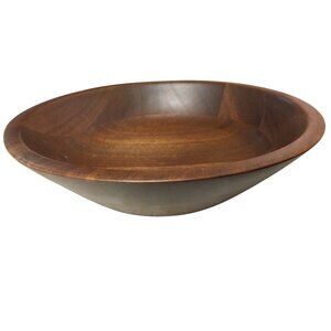Vintage Wooden Bowl Made of Walnut By Diversified Industries Solid Rustic Decor